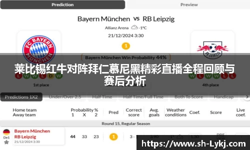 莱比锡红牛对阵拜仁慕尼黑精彩直播全程回顾与赛后分析